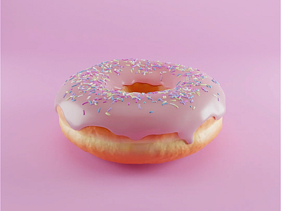 Donut 3d blender donut doughnut glazed iced illustration sprinkles strawberry