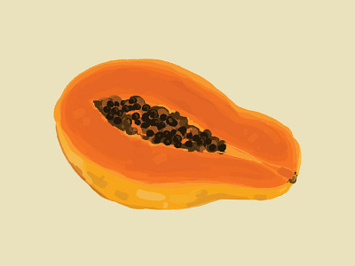 Papaya comida diet digital paint digital painting food fruit fruta illustration mamão papaya