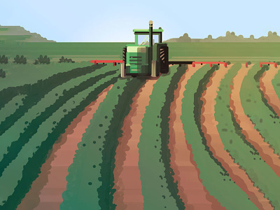 Agricultural machinery agricultural agriculture digital painting illustration machine