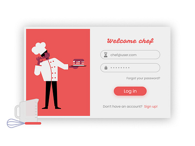 Log in page - Welcome Chef