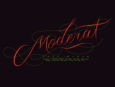 Moderat caligrafia calligraphy colorfull copperplate lettering