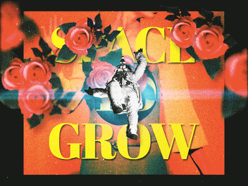 Space To Grow animation collage design gif loop motion motion design retro surrealism vintage