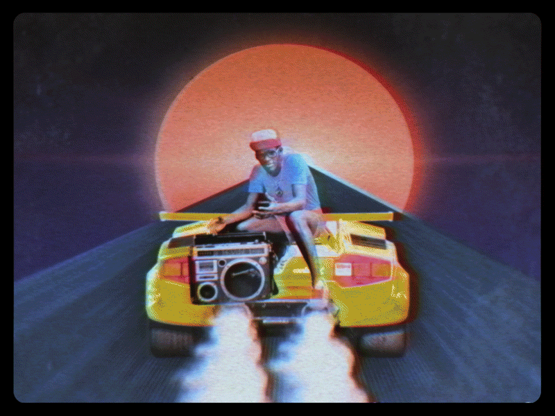 Joyride animation collage gif loop motion retro scifi vintage