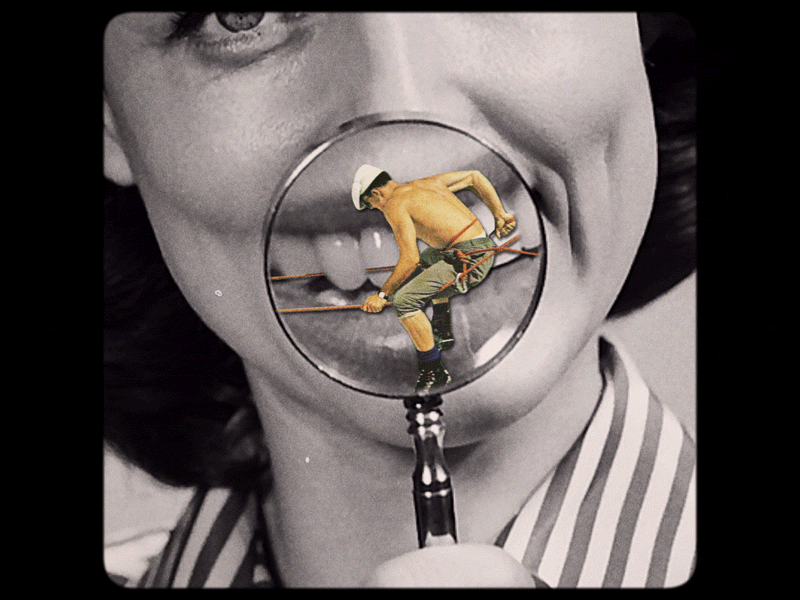 Don't Forget To Floss animation collage design gif motion retro surrealism