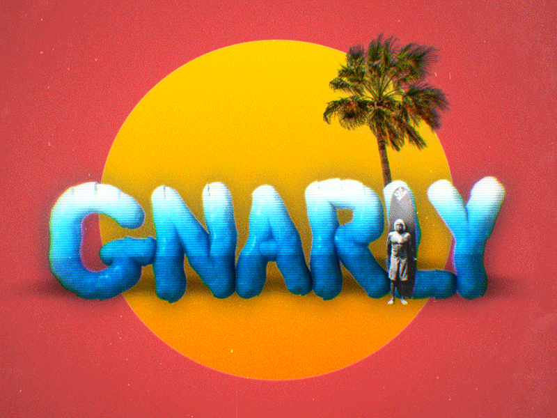 Gnarly animation collage design gif motion type typography