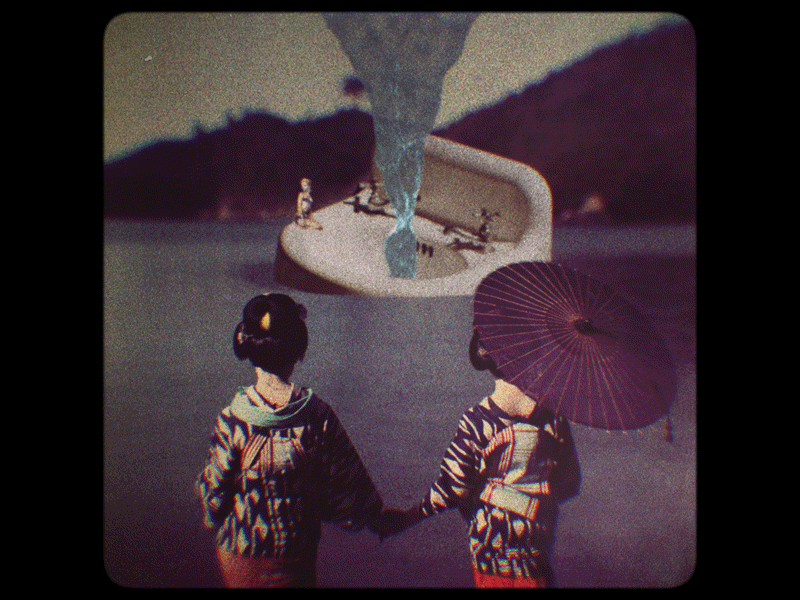 Sink Or Swim animation collage design gif graphic motion retro surrealism vintage