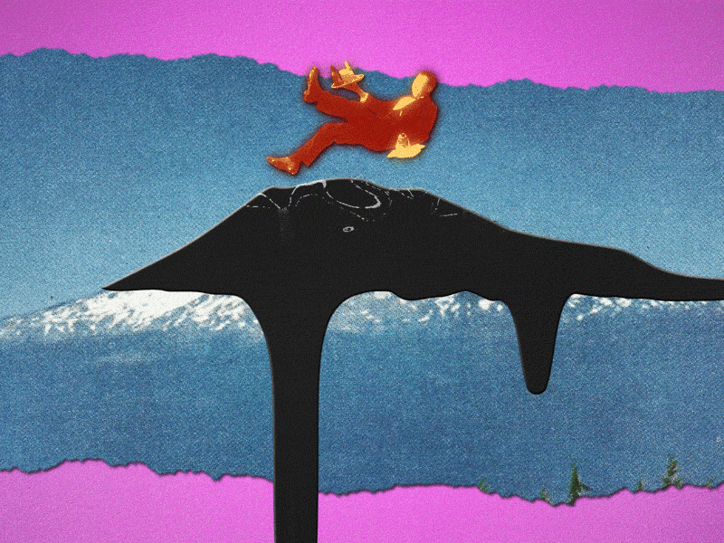 Slippery Slope animation collage gif motion design pop art retro slippery slope surrealism