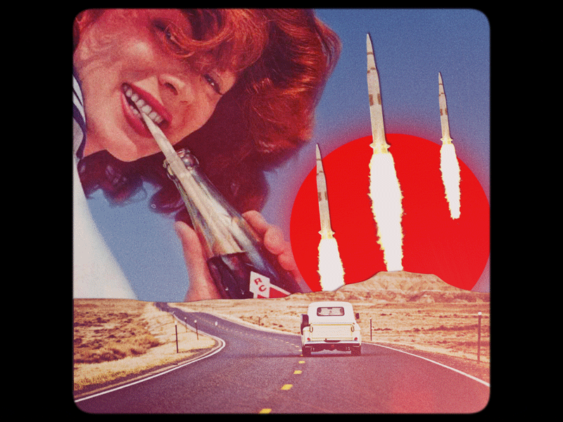 Road Soda animation collage design gif motion retro road soda surrealism
