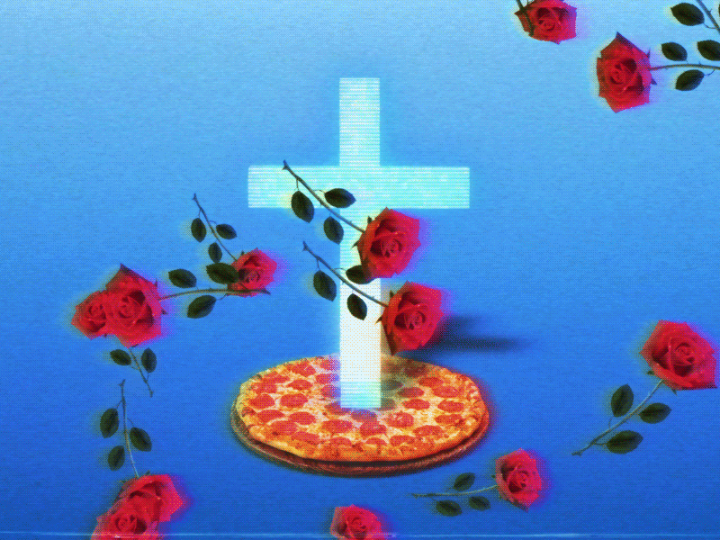 RIPizza animation collage gif motion design pizza retro rip surreal