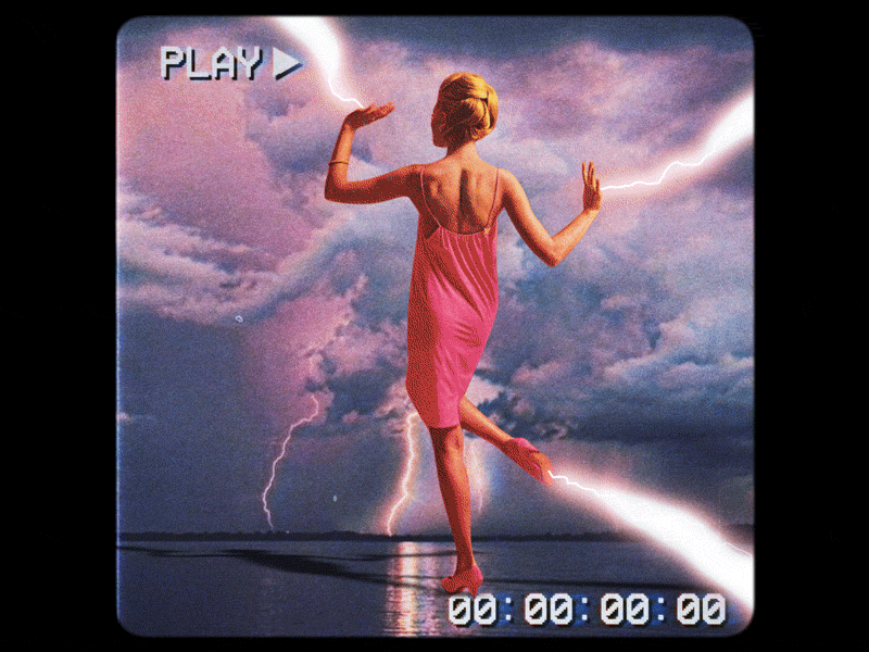 Dancing Up A Storm abstract animation collage design gif grain graphic graphic design loop motion motion design motion graphics pop art retro science fiction scratches surreal surrealism vhs vintage