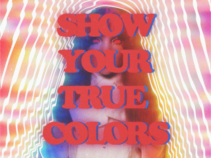 TRUE_COLORS.GIF animation collage design gif grain graphic graphic design loop motion motion design motion graphics pop art retro scifi scratches surreal surrealism type typography vintage