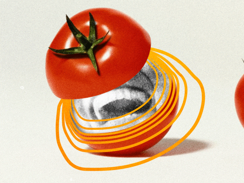 You Say Tomato abstract animation collage design gif grain graphic graphic design loop motion motion design motion graphics pop art retro science fiction scifi scratches surreal surrealism vintage