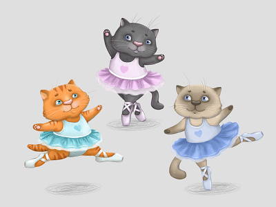Cat ballet) art card cartoon character character childrenbook illustration illustration