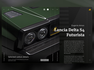 Website Lancia Delta S4 detail fluid slider ui uiux ux webdesign