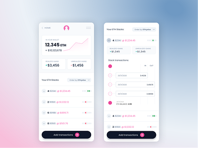 Crypto portfolio with a little twist app crypto design finance portfolio ui