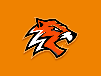 Tiger animal bengal cat logo mascot mean orange teeth tiger wild
