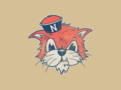 AlleyCat alleycat cat college collegiate feline feral mascot vintage
