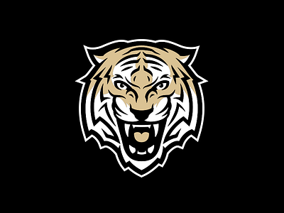 Tiger animal branding cat logo mascot sports symmetrical tiger