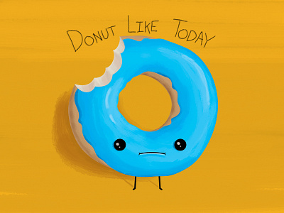 Donut Day bite cute donut food icing sad