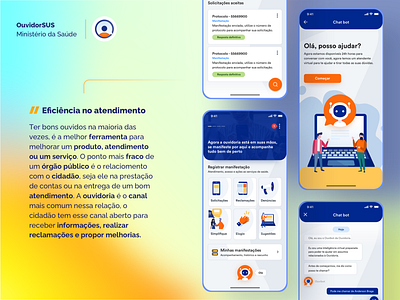 OuvidorSUS - Ministério da Saúde app bot chat design ministerio ministerio da saude ouvidoria progress saude timeline ui ux work