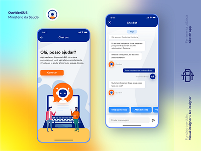 OuvidorSUS - Ministério da Saúde (Chat Bot) android app bot chat design health home ios medicine ministerio ministerio da saude ouvidoria saude ui ux