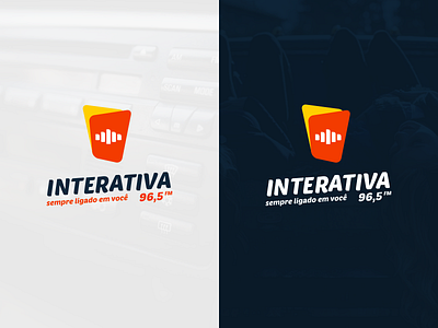 Rádio Interativa 96,5 FM - Logo branding estação icon interativa logo ondas radio rádio sonoro waves