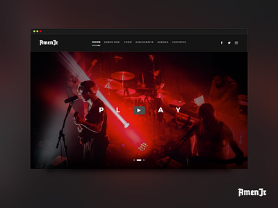 Amen Jr - Redesign Site banda design music musica redesign site ui ux web