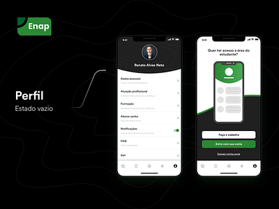 Enapp - Perfil e Estado vazio android app apple design empty page empty state enaap enap icon ios mobile profile profile card profile design profile page ui ux vector