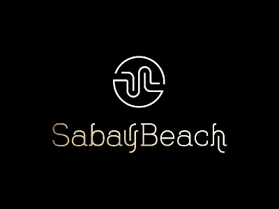 Sabay Beach logo beach cambodia circle custom font gold holiday logo nature resort river rounded sun