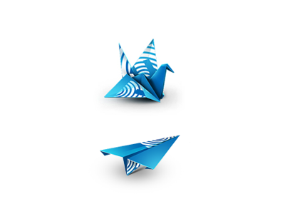 Foldies crane design element graphic icon paper plane ui web