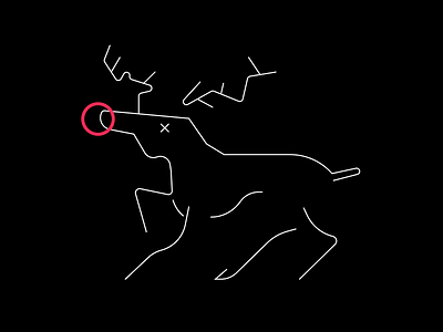 Reindeer black dead illustration lines reindeer weird
