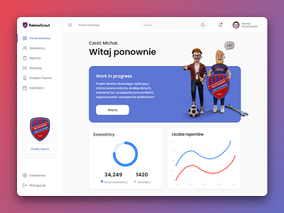 RakowScout dashboad football football club ui wip