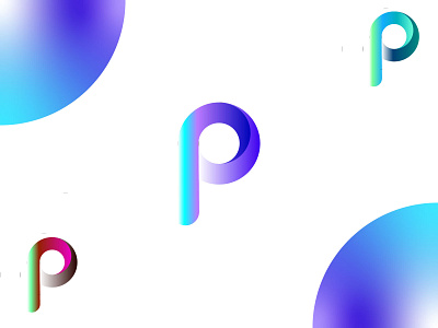 P Letter 3d animation app ball blending branding circle colorful dark color letter design gradient graphic design illustration letter logo motion graphics p p letter p logo ui