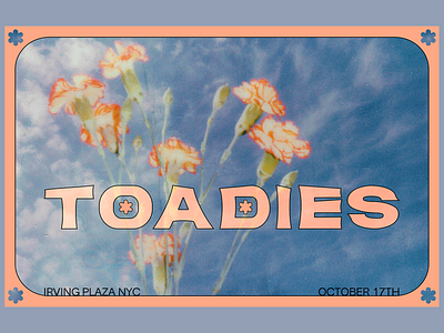 Toadies art direction coral design digital design flowers graphic design poster design show poster sky toadies typography