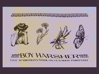 Boy Harsher art direction boy harsher brooklyn brooklyn show design digital design gradient grain graphic design photocopy poster design purple show poster typography