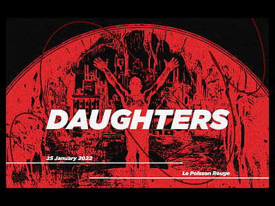 Daughters art direction bold type daughters daughters band digital design graphic design illustration large type new york concert new york show noise poster design red red and black show flyer show poster typography