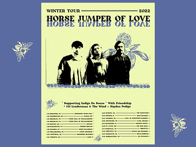 HORSE JUMPER OF LOVE | Alt Tour Poster art direction band tour design digital design grain graphic design poster design show poster tour flyer tour poster typography yellow and purple