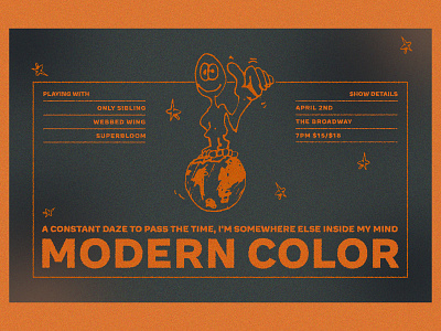 Modern Color alien illustration art direction digital design graphic design grey and orange poster design show poster typography