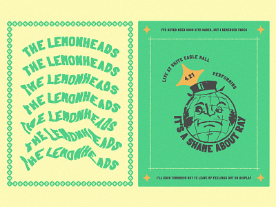 The Lemonheads art direction flyer flyer design grain grain texture graphic design poster poster design seafoam and yellow show flyer show poster the lemonheads typography