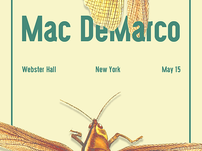 Mac Demarco art direction bugs concert flyer graphic design mac demarco new york poster flyer show flyer webster hall