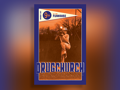 Drug Church baseball baseball card design drug church graphic design new york mets poster poster design seattle seattle wa show flyer show poster