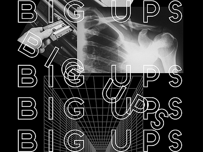 Big Ups big ups black and white flyer graphic design hollow font seattle show flyer show poster type typography