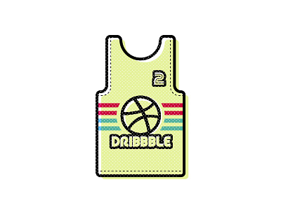 Dribbble Invites 70s basketball dribbbleinvite giveaway invite jersey retro seventies stitching two vintage
