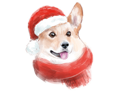 Christmas dog animal art cat christmas dog christmas illustration digital illustration dog dog illustration graphic design illustration painting pet portrait