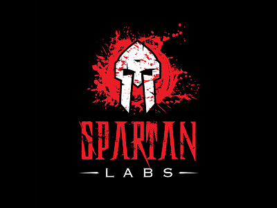 Spartan Labs Logo blood design graphic design gym helmet illustration lab logo nutrition red spartan splash