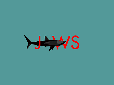 Jaws black fish graphic design illustration illustrator ocean polygon predator shark type typography water