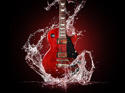 Hard Rock casino entertainment guitar hard rock instrument music night photoshop red splash water wet