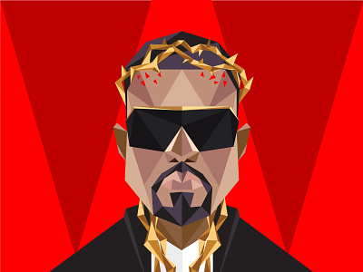 Blood of Yeezus abstract blood chicago crown gold hip hop illustration kanye west music polygon rap vector