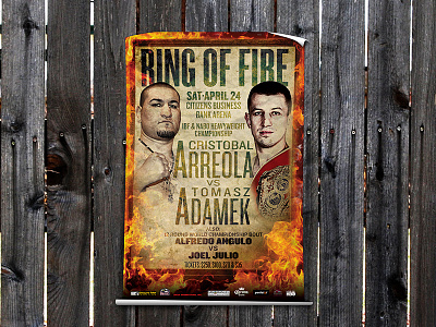Arreola vs Adamek 'Ring of Fire' boxing fight fire graphic design hbo illustrator photoshop poster sports typography ufc vector