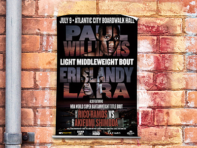 Williams vs. Lara black boxing branding graphic design hbo illustrator logo night poster typography ufc vector